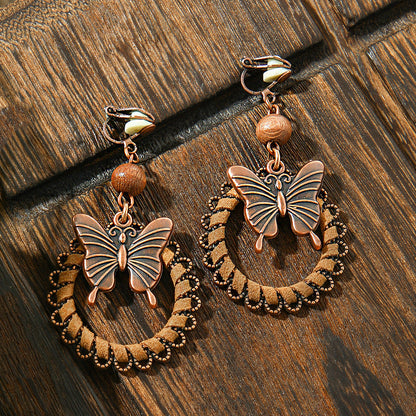 Brown Butterfly Earrings Bohemian Style Minimalist Design