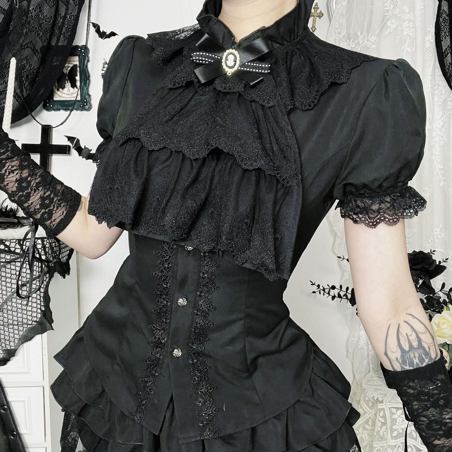 Sexy Lace Panelled Slim Fit Shirt
