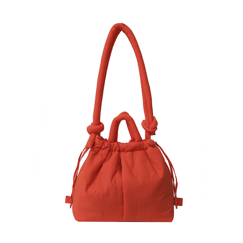 Solid Color Puffer Portable Backpack