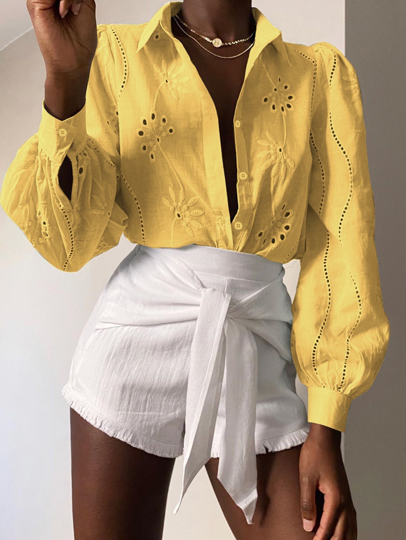 Fashionable Loose Fit Hollow Out Cardigan Top for Women