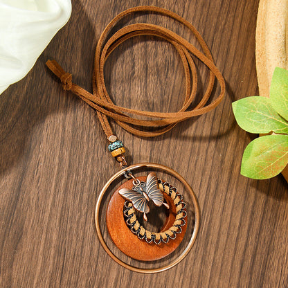 Trendy Bohemian Leaf Pendant Necklace Zinc Alloy