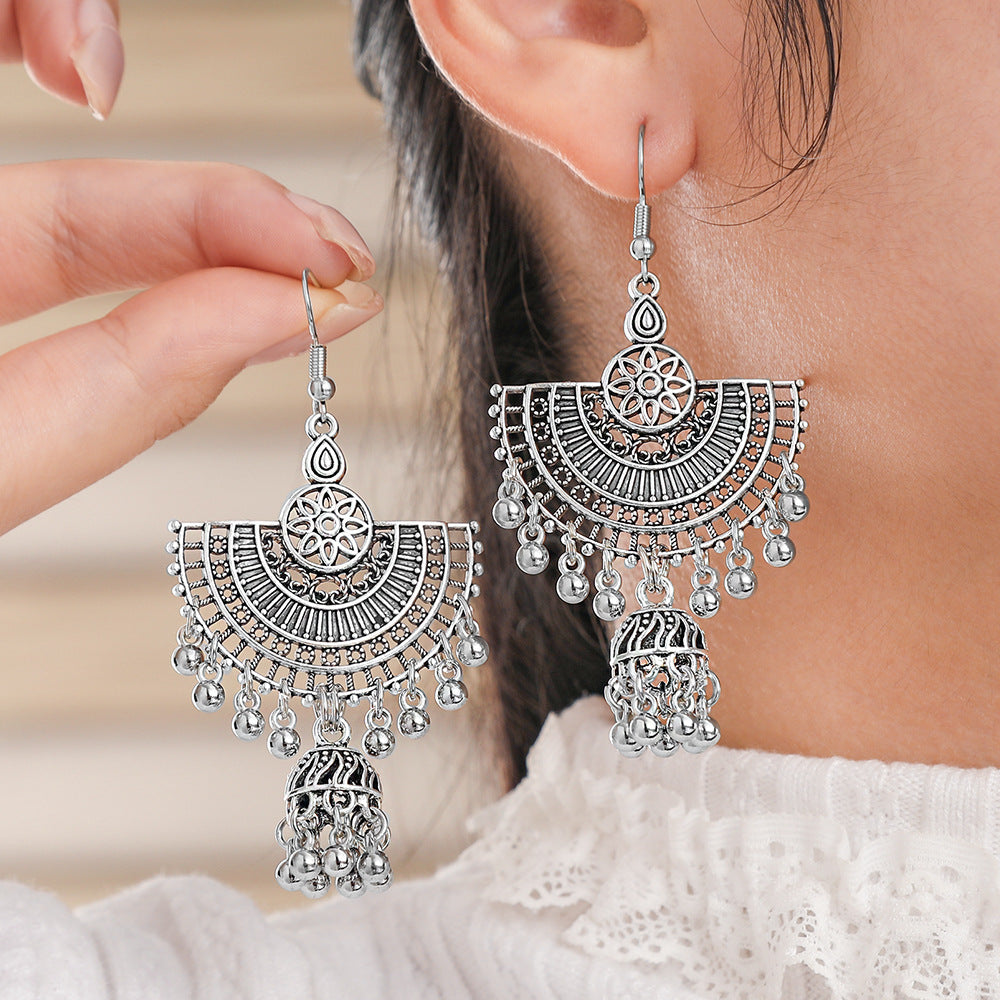 Bohemian Vintage Floral Tassel Earrings for Women