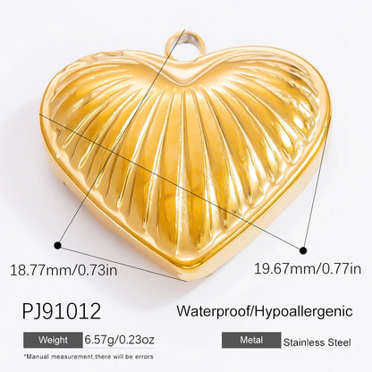 Heart-Shaped Stainless Steel 18K Gold Necklace Pendant DIY Jewelry