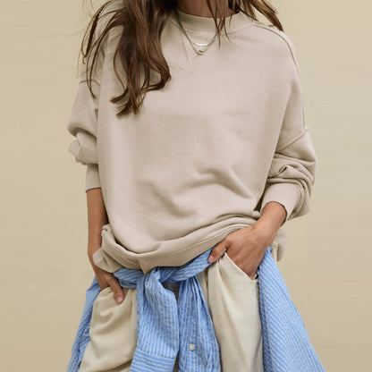 Casual Pullover Sweatshirt for Women - Loose Fit - Street Style