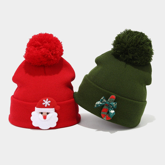 Cute Warm Christmas Knit Beanie Hat With Pom