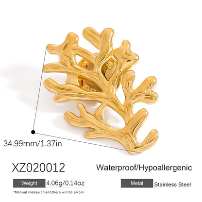 Floral Stainless Steel Brooch Elegant Fashion Accessory