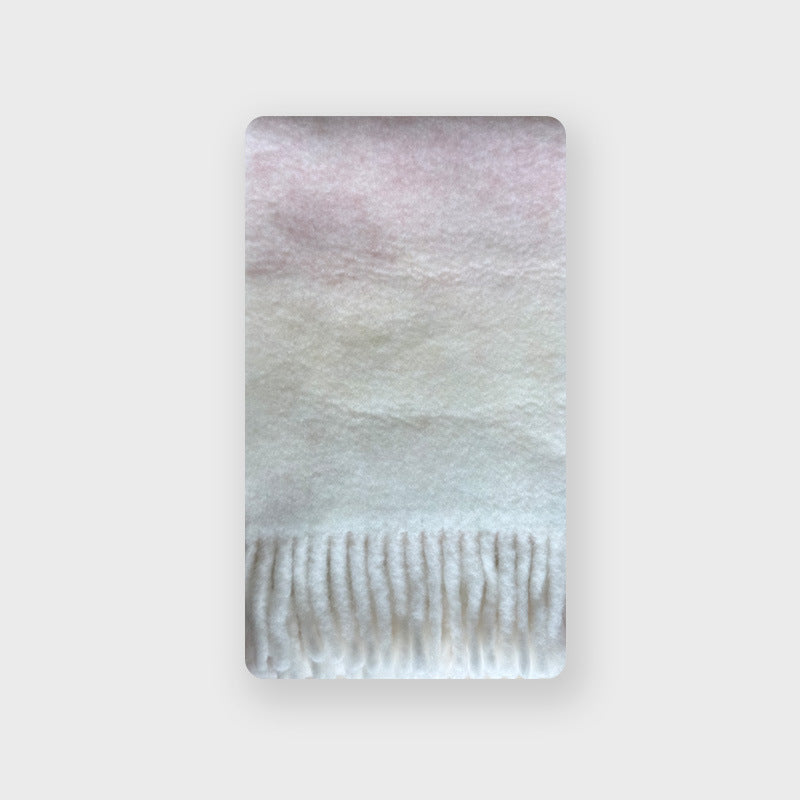 Gradient Wool Blend Scarf Women's Thick Warm Stylish Neck Wrap