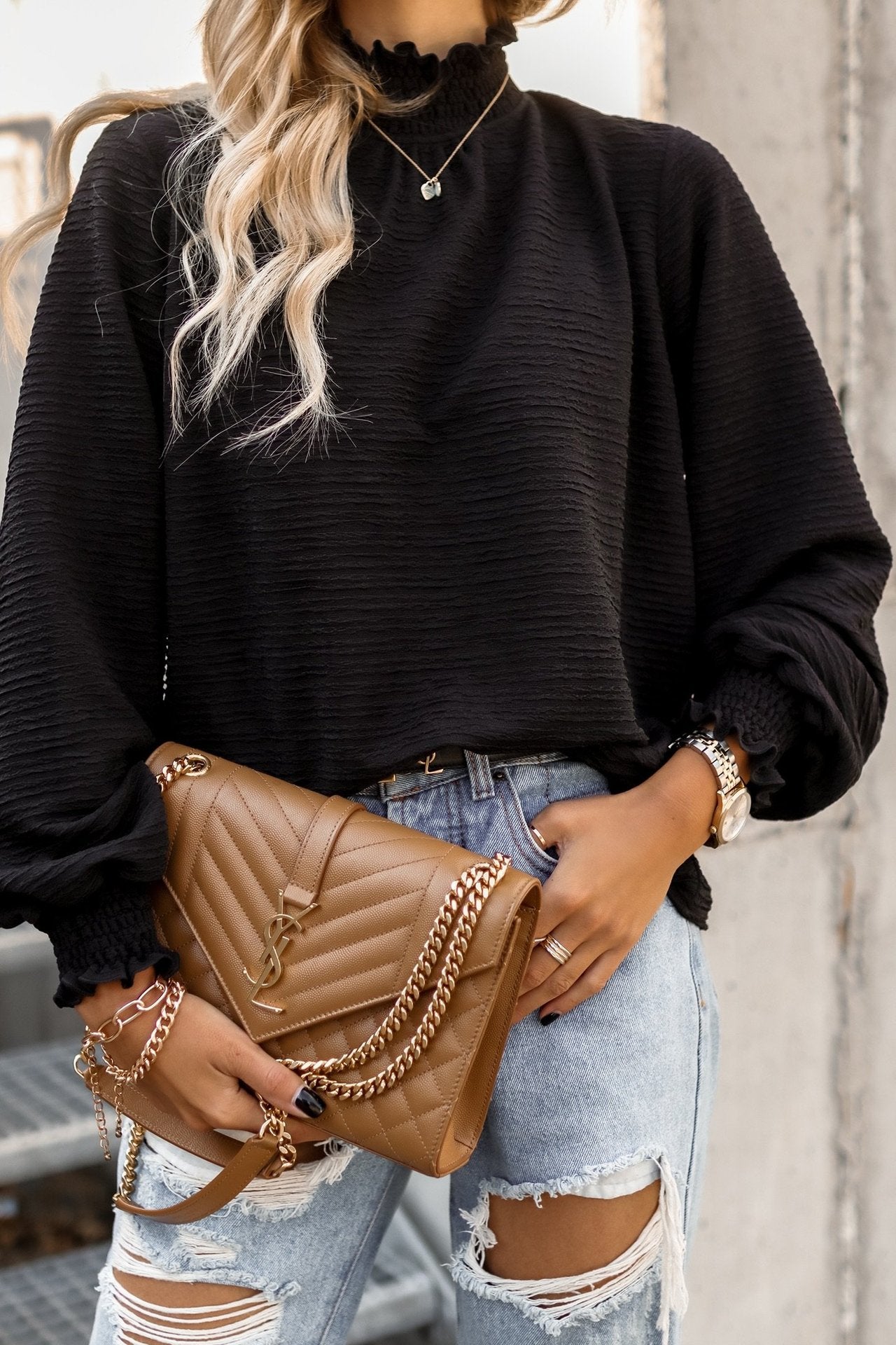 Versatile Loose Flat Color Blouse Shirt