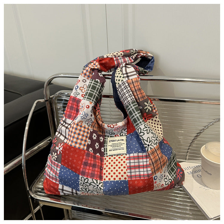 Trendy Canvas Tote Bag Lightweight Multi-Purpose Large Capacity Shoulder Crossbody Bag
