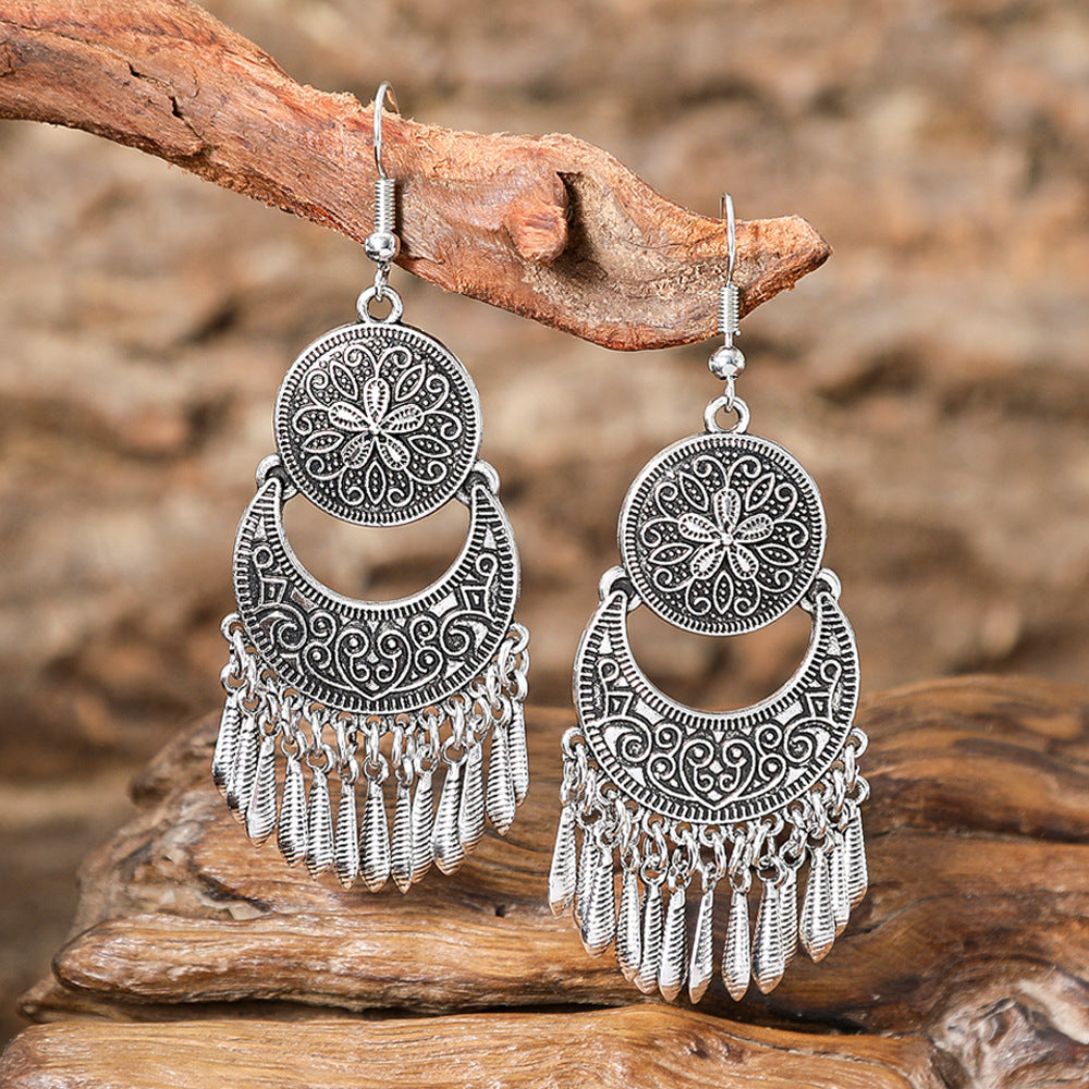 Trendy Floral Tassel Earrings For Women