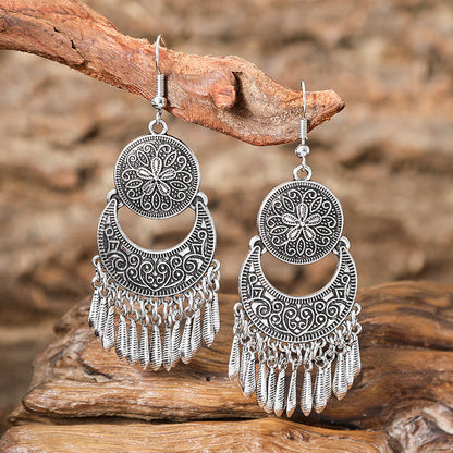 Trendy Floral Tassel Earrings For Women