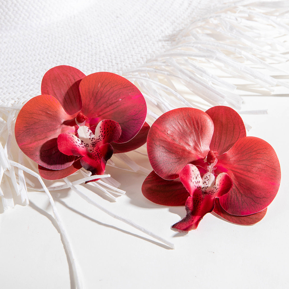 Colorful Orchid Flower Earrings Fresh Atmosphere