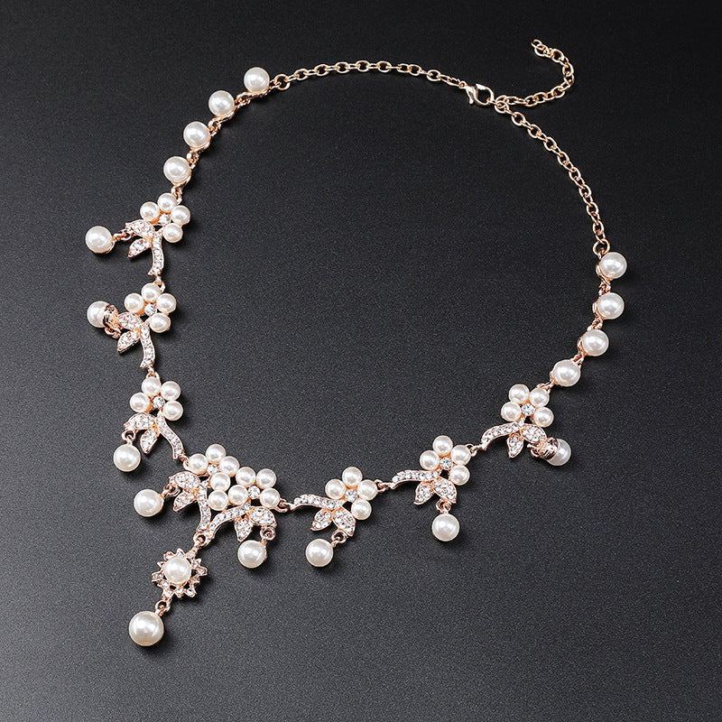 Branch Shaped Pearl Necklace Set Vintage Ethnic Jewelry