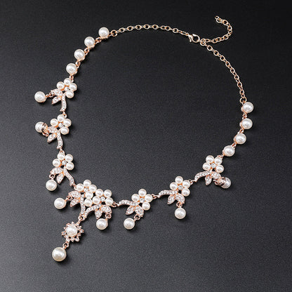Branch Shaped Pearl Necklace Set Vintage Ethnic Jewelry