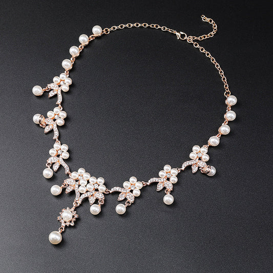 Branch Shaped Pearl Necklace Set Vintage Ethnic Jewelry