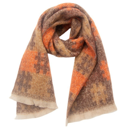 Plaid Print Contrast Color Scarves