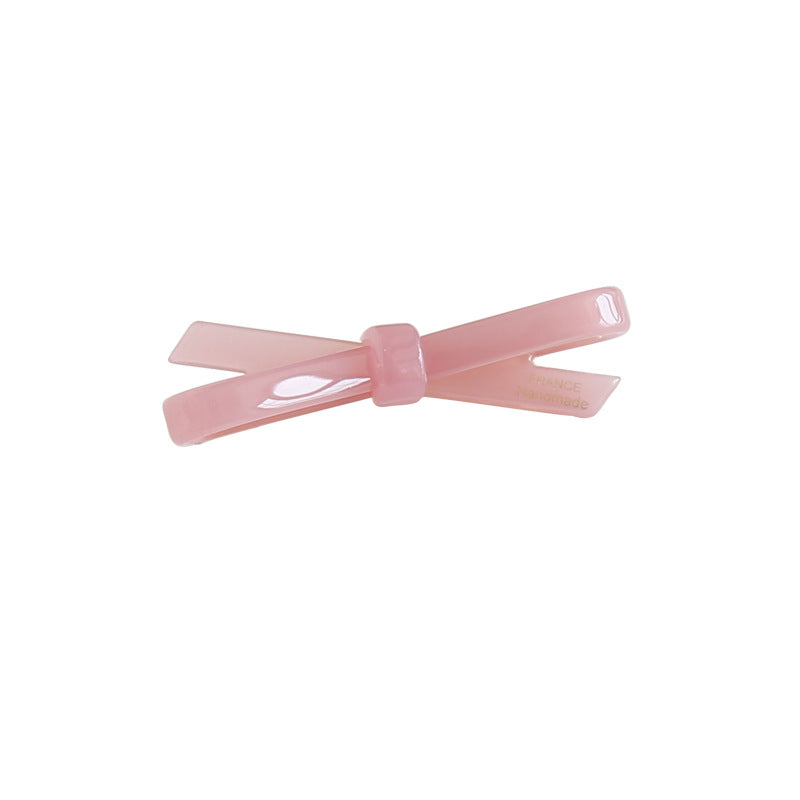 Elegant Minimalist Crossed Bow Acetate Hair Clip