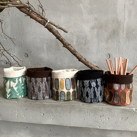 Creative Cotton Linen Pencil Holder for Makeup Brushes and Office Supplies