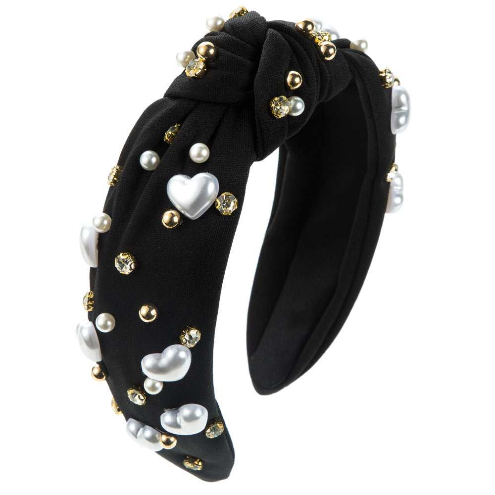 Trendy Heart Shaped Pearl Headband for Women