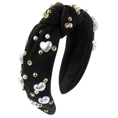 Trendy Heart Shaped Pearl Headband for Women