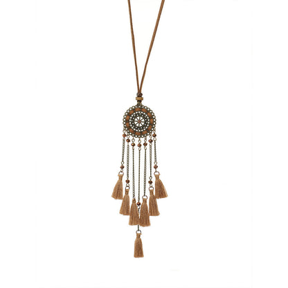 Original Handmade Long Tassel Necklace Boho Chic Design