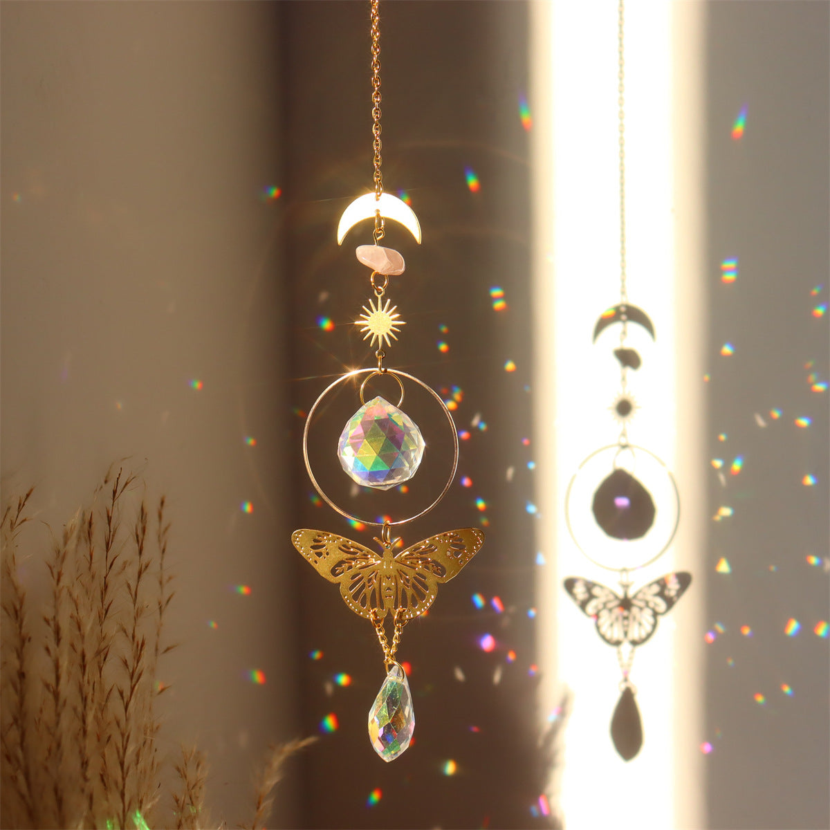 3+ Metal Butterfly Crystal Suncatch Hangings