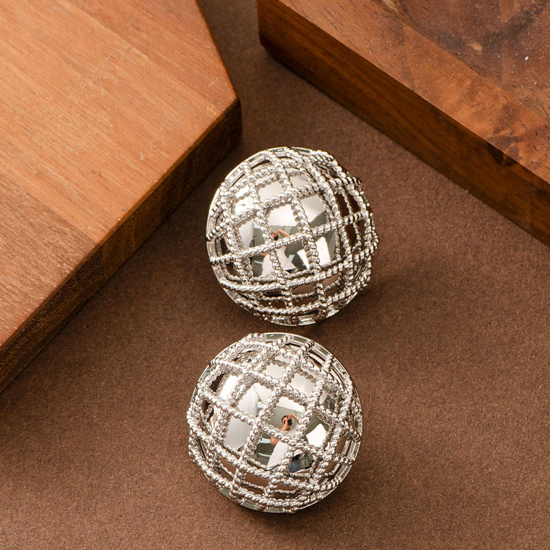 Geometric Round Earrings For Women Stylish Silver-Plated Jewelry