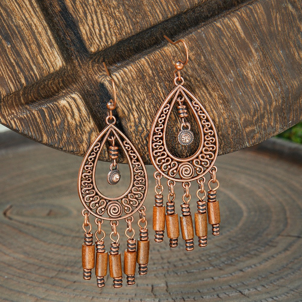 Bohemian Vintage Style Leaf Drop Earrings Stylish Zinc Alloy Jewelry