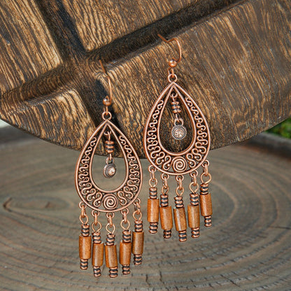 Bohemian Vintage Style Leaf Drop Earrings Stylish Zinc Alloy Jewelry