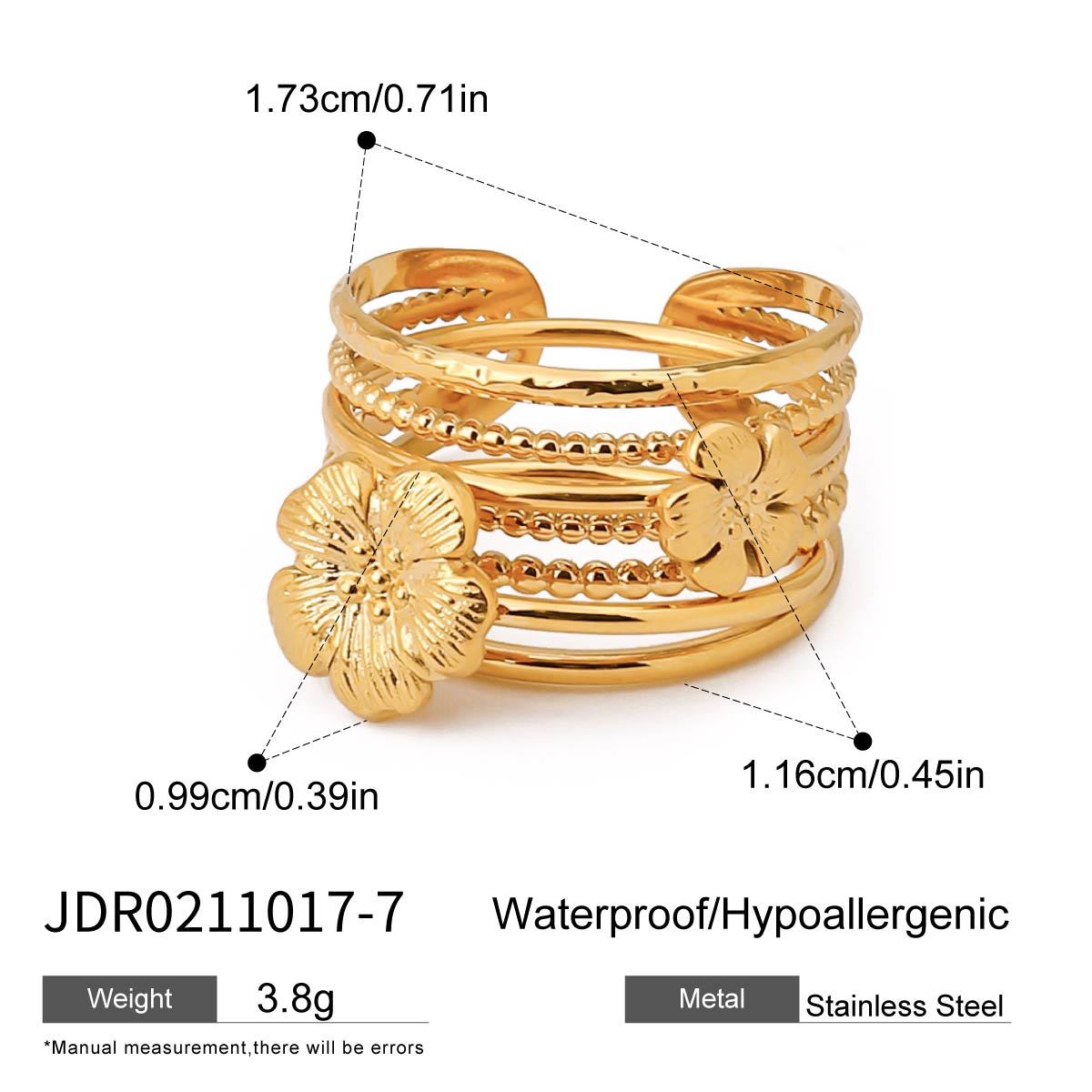Zircon Layered Adjustable Wide Ring