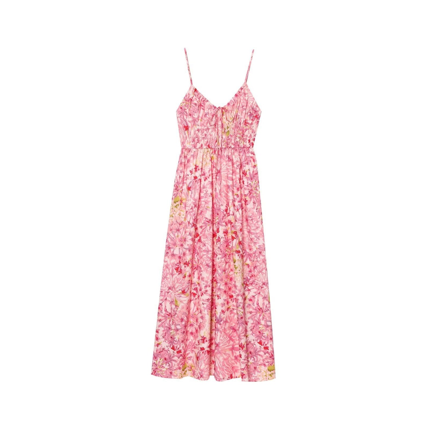 Casual Floral Print Spaghetti Strap Maxi Dress