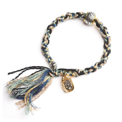 Tibetan Dirty Rope Hand-Rubbed Cotton Bracelet Finished Hand-Woven Tibetan Zakiram Hand Rope