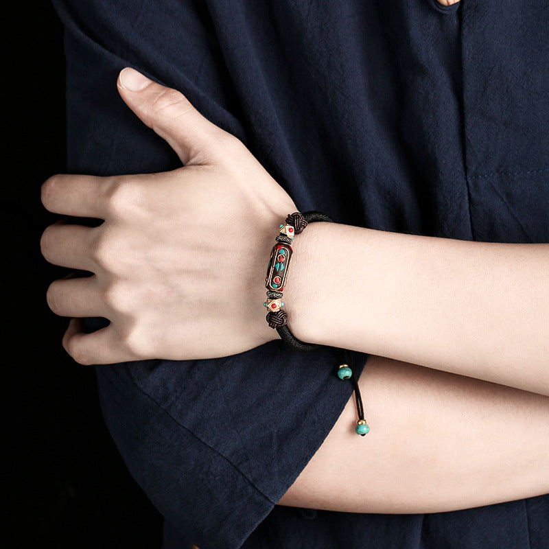Dragon Knot Hand Woven Bracelet Bohemian Women'S Vintage Brass Ethnic Hand Rope Bracelet