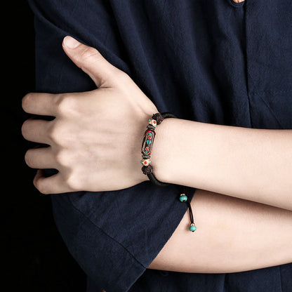 Dragon Knot Hand Woven Bracelet Bohemian Women'S Vintage Brass Ethnic Hand Rope Bracelet