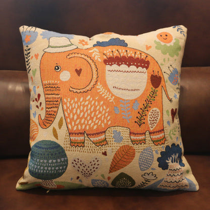 Ethnic Style Elephant Pillowcase Double-Sided Embroidered Pillowcase Sofa Cushion