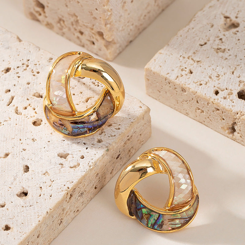 Elegant Geometric Abalone Shell Earrings For Women