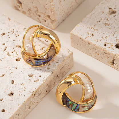 Elegant Geometric Abalone Shell Earrings For Women