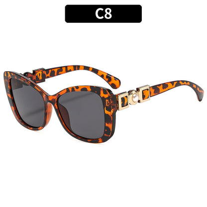 Elegant Butterfly Sunglasses with Pearl Accents UV400 Protection