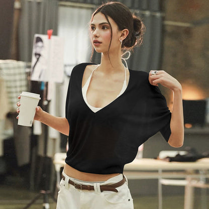 Sheer Long Sleeve Top for Women with Waist Tie