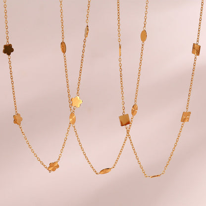 2+ Simple Flower Square Chain Necklaces