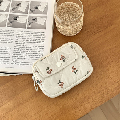 Multi-Functional Quilted Card Holder with Floral Print