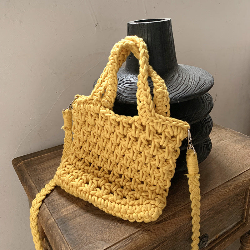 Woven Crossbody Bag for Women Stylish Cotton Blend Daily Use