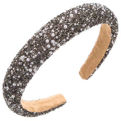 Colorful Pearl Rhinestone Headband Trendy Party Hair Accessory