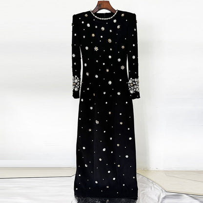 Beaded Long Dress Elegant Party Gown