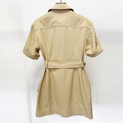 Trendy Casual Short Sleeve Dress With Belt