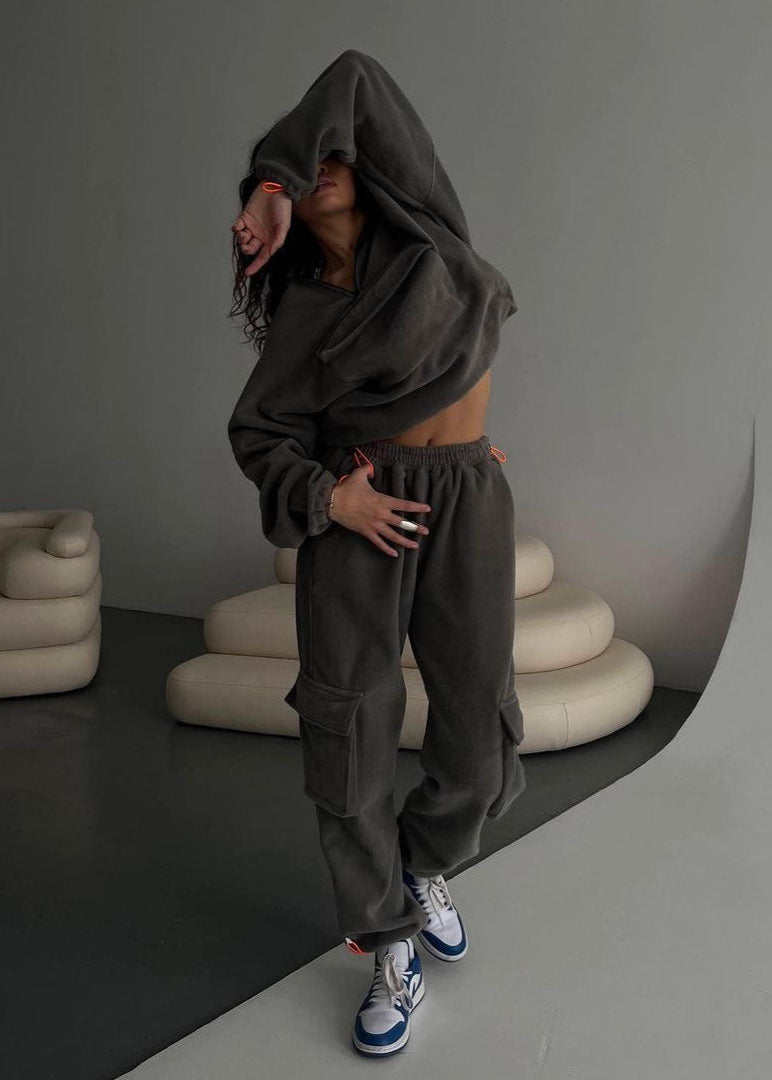 Fleece Cargo Set With Adjustable Drawstrings