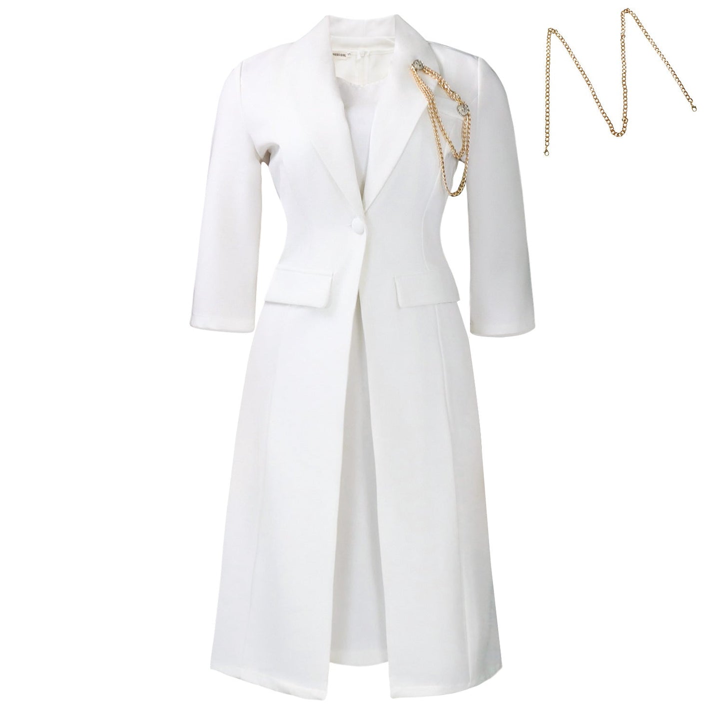 Elegant Solid Color Blazer Dress Set For Women