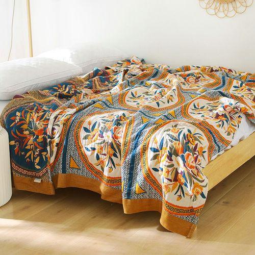 National Wind Cotton Air Conditioning Towel Blanket With Five Layers Of Gauze Soft Summer Cool Blanket