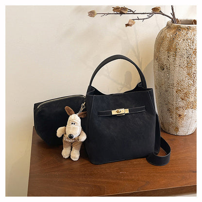 Elegant Vintage Bucket Bag Set for Work and Commuting
