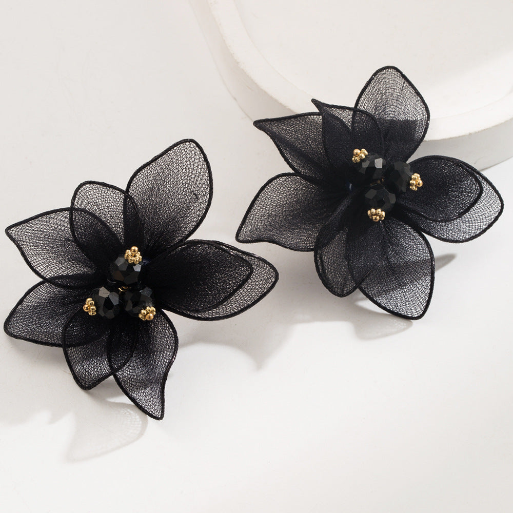Elegant Floral Fabric Earrings for Vacation Style